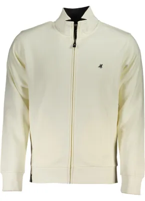 Produktbild von Herren-Weißes Sweatshirt mit Reißverschluss und Stickerei – Elegant & Stilvoll