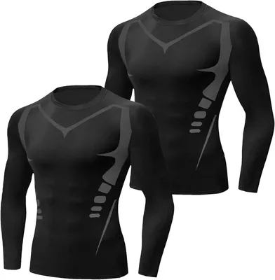 Produktbild von Kompressionsshirt Herren XXL, lange Ärmel, atmungsaktiv, für Training
