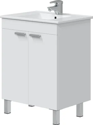 Obrázek produktu pro Waschbeckenunterschrank >ECO KIT< in Weiß glänzend - 60x80x45 (BxHxT)