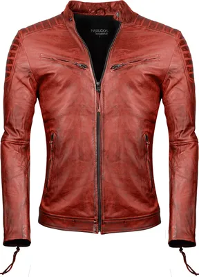 PAULGOS Herren Lederjacke Echtleder Übergangsjacke Design