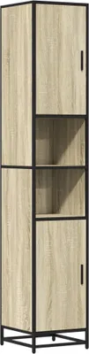 Zdjęcie produktu dla vidaXL Szafka łazienkowa dębowa 35x37,5x188,5 cm Materiał drewnopochodny Metal