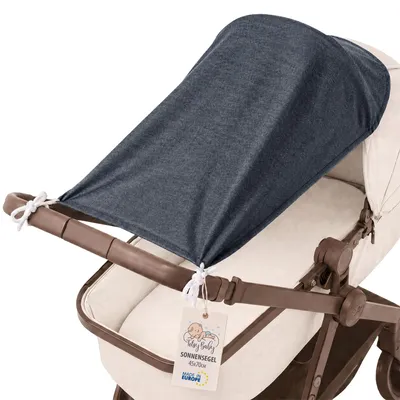 Produktbild von Sonnensegel Kinderwagen 70x45 cm Sonnenschutz UV Schutz Polyester Jeansfarbe