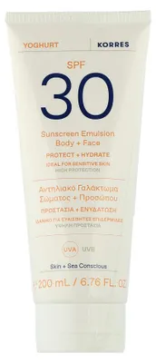 Zdjęcie produktu dla Korres Sun Care Yoghurt Emulsja przeciwsłoneczna do ciała i twarzy SPF 30 (200 ml)