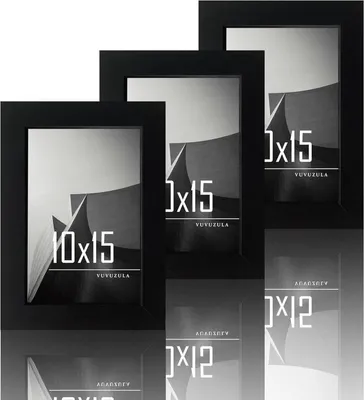 Zdjęcie produktu dla Ramka na zdjęcia 10x15cm czarna drewniana ramka na zdjęcia zestaw 3 z akrylowym szkłem