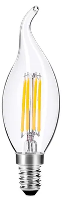 Productafbeelding van Alcapower LED-filamentkaarslamp E14, 4W, 550lm, 3000K, warm wit licht, direct licht, 25.000 uur levensduur, efficiënt vintage design, 230V