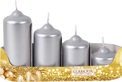 Immagine prodotto di Candele dell'Avvento TIERED metalliche d4,5x5/7/9/11cm 4pz