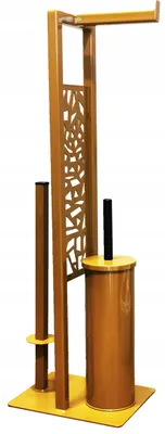 Image de Support de papier toilette Porte-brosse Garniture WC Porte-rouleau Garniture de brosse Support de papier toilette ; or