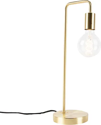 Produktbild von QAZQA - Art Deco Art Deco Tischlampe Messing - Facil I Wohnzimmer I Schlafzimmer - Stahl Länglich - LED geeignet E27