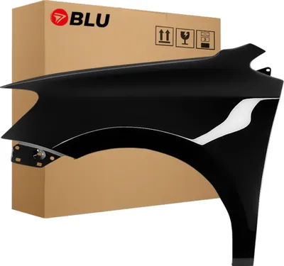 Image de BLU Aile Compatible avec VW Volkswagen Polo 6R1 L041 LO41 Gauche Schwarz Schwarz | 2009-2017 | Avant | Peint| Prêt à Monter | Acier