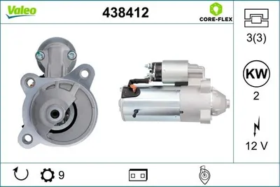 Produktbild von VALEO 438412 Starter Anlasser 2kW für FORD MONDEO IV Turnier (BA7) 12V