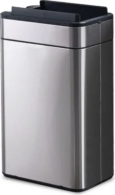 Produktbild von FlinQ Swing Mülleimer – Sensor-Abfalleimer mit einzigartigem Deckel – Abfalleimer mit elegantem Design – Edelstahl-Mülleimer – 60 Liter – Silber