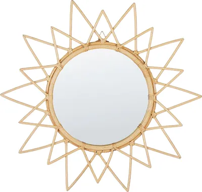 Zdjęcie produktu dla BELIANI Lustro wiszące naturalne rattanowe ø 61 cm nowoczesny design ścienna dekoracja