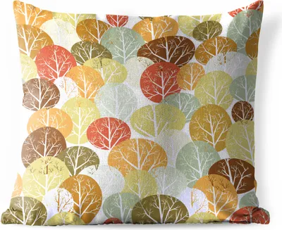 Produktbild von MuchoWow® Outdoor Kissen - Herbst - Illustration - Bäume - 60x60 cm - Wetterfest - Lounge Kissen - Dekoration - Schlaf Kissen
