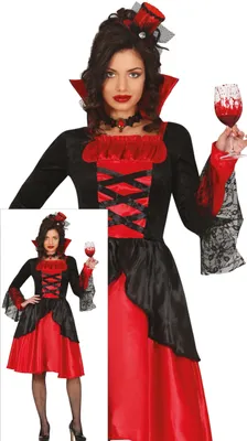 Produktbild von Vampir-Kostüm Damen M, rotes Vampirkleid, Halloween-Kostüm, FIESTAS GUIRCA