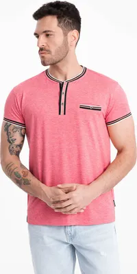 Produktbild von Ombre Clothing Kurzarmhemd für Männer Tylissice rot XXL