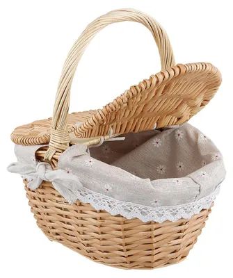 Immagine prodotto di Cesto da campeggio, dimensioni 26 x 18 x 15 cm, con coperchio e maniglia