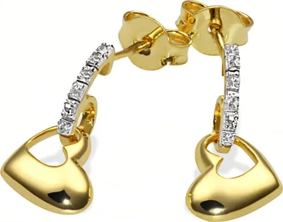 Zdjęcie produktu dla Kolczyki sztyfty Goldmaid 375 żółte złoto błyszczące 6 diamentów białe