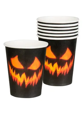 Produktbild von 10 Halloween Pappbecher - 10 Halloween Pappbecher - Halloween Deko Tischdeko