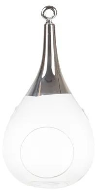 Produktbild von Sompex Taura Wandleuchte, Glas, Chrom, 23,5 cm – mundgeblasen, handbemalt, tropfenförmig