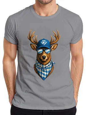 Zdjęcie produktu dla Okulary przeciwsłoneczne "Hirsch Bayern", koszulka męska, kolor: szary, rozmiar: S. (Stylizacja: Lederhose, Dirndl, )