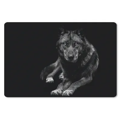 Produktbild von MuchoWow® Mauspad Mousepad Tiere - Wolf - Schwarz - Weiß - Porträt 27x18 cm - Mousepads - Maus Mat - Pad - Mausunterlage - Büroartikel - Desk Matten