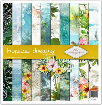 Image de ITD Set 11 pcs 31x32cm recto papier scrapbooking 200g, Rêves tropicaux