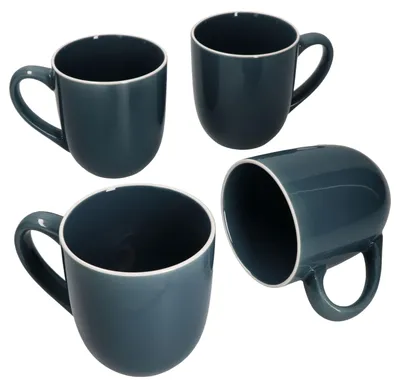 Obrázek produktu pro sada 4 hrnků Linus Blue Coffee Mug 370ml Čajový hrnek Kakaový hrnek Čajový šálek Skandinávský