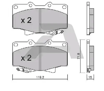 Produktbild von AISIN Bremsbeläge Satz Vorne Bremsklötze für TOYOTA LAND CRUISER (PZJ7, KZJ7, HZJ7, BJ7, LJ7, RJ7) BPTO-1918