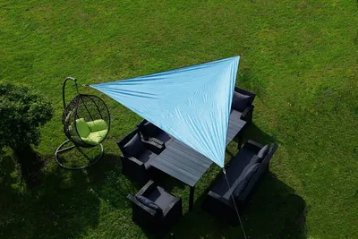 Zdjęcie produktu dla Żagiel Ogrodowy Przeciwsłoneczny 3x3x3m Niebieski Ochrona UV 95%