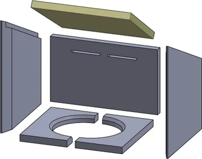 Produktbild von Heizgasumlenkplatte 371x320x25mm (Vermiculite) passend für HWAM 3310 **