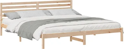 Produktbild von vidaXL Bettrahmen mit Kopfteil Braun 200 x 220 cm Massives Kiefernholz