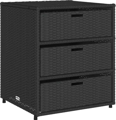 Produktbild von vidaXL Gartenschrank Schwarz 55x59x69 cm Poly Rattan