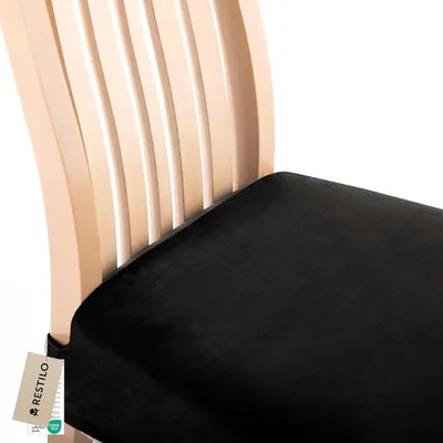 Produktbild von Stuhlhussen 40x40+5 cm Stretch schützender Stuhlbezug Universal Stuhlüberzug Hussen 1 Stück Schwarz