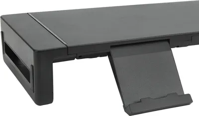 Image de Support pour moniteur, organiseur de bureau multifonctionnel, étagère pour ordinateur portable avec tiroir de rangement, support pour téléphone pour