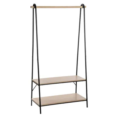 Zdjęcie produktu dla Stojak na wieszaki z ubraniami, 2 półki, 165 cm, wolnostojący