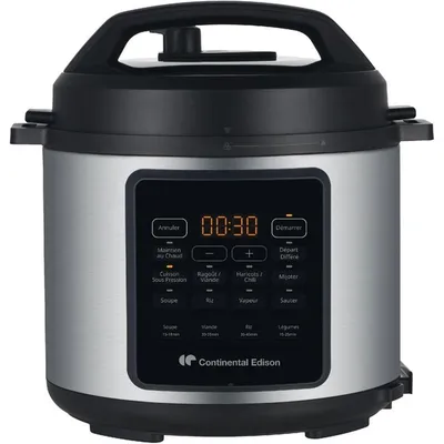 Immagine prodotto di Multicooker - Robot da cucina   Pentola a pressione - CONTINENTAL EDISON - CEMCSP10006L - 6 L - 1000 W - Nero e acciaio inossidabile