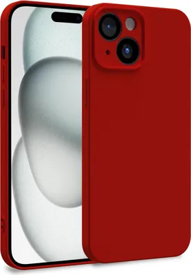 Zdjęcie produktu dla Etui na telefon Apple iPhone 15 – dwuwarstwowe silikonowe etui w kolorze czerwonym