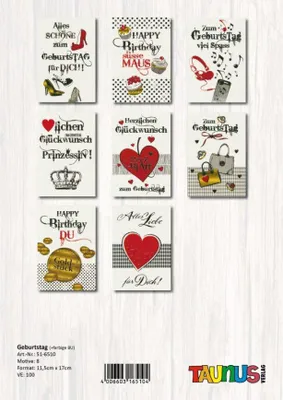 Image de Cartes d'anniversaire - 100 pièces - 6 motifs