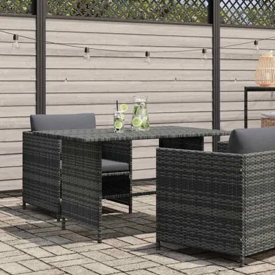 Produktbild von vidaXL Garten-Esstisch Grau 110x70x65 cm Poly Rattan