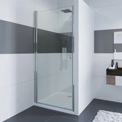 Produktbild von Duschtür 70cm Pendeltür Dusche Nischentür Drehtür Einzeltür Duschabtrennung Glas Schwingtür Nische,185cm Höhe
