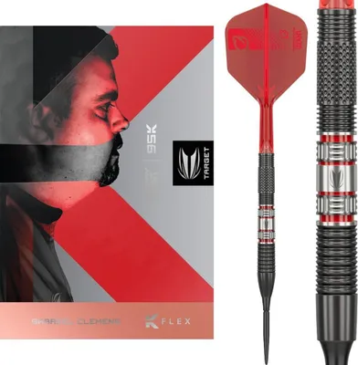 Produktbild von Target Darts Gabriel Clemens 95K Steel Tip Swiss Point Darts, 95% Wolfram Darts mit K-Flex Flights, 23G
