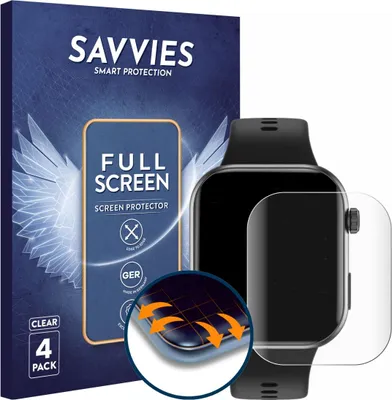 Produktbild von 4x Savvies Fullscreen Schutzfolie für Honor Choice InFoWear Watch 2i Displayschutz Folie Fullcover Klar Transparent