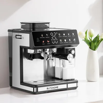 Obrázok produktu pre BlitzHome® CM5710 Espresso kávovar s integrovaným mlynčekom Dvojitý bojler Napeňovač mlieka Teplý a studený dotykový displej, zástrčka EÚ