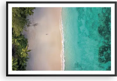Produktbild von Gerahmtes Poster - Schwarzer Rahmen - Strand Tropen Rand - 91,5x61 cm - Wand Bild - Wanddeko - Wandbilder - Kunstposter - Wandposter - Bilderrahmen - Bilder - Kunstdruck - P2BAA91x61-5000