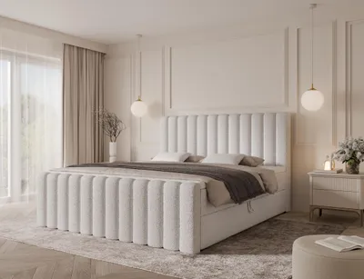 Produktbild von Emlar Boxspringbett Cansas MAX 120x200 - Komplett-Set mit Matratze und Topper - Polsterbett mit Bettkästen - Boxspringbett Weiß (Quelle 01)
