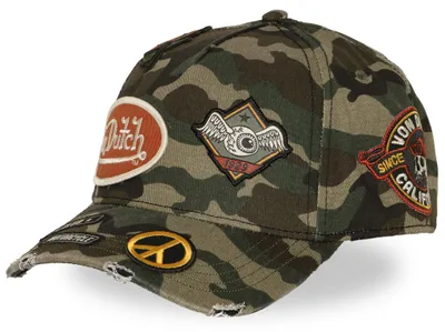 Produktbild von Von Dutch Trucker Snapback Cap - PATCHES wood camo