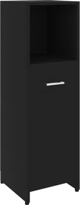 Produktbild von Badezimmerschrank Schwarz 30x30x95 cm Holzwerkstoff