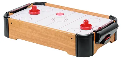 Image de Mini-table de air hockey BURI – le plaisir intense des salles de jeux en format mini avec 2 poignées, 2 palets et un compteur fonctionnant à piles pour enfants et adultes