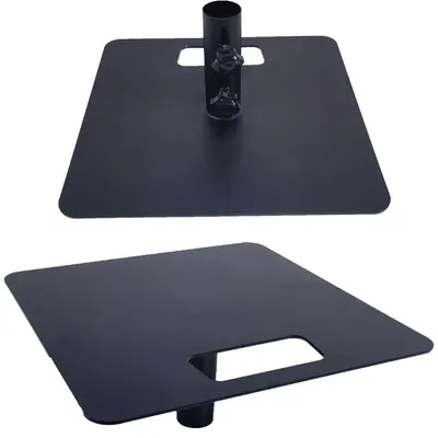 Produktbild von DNA-Kopfplatte, quadratische Basisadapterabdeckung für Lampenstativ, schwarz, 38 mm, 30 x 30 cm, bis 50 kg