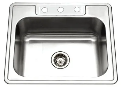 Einzelbecken Spülbecken 25x22 Zoll, 9 Zoll tief, 18 Gauge, satiniert